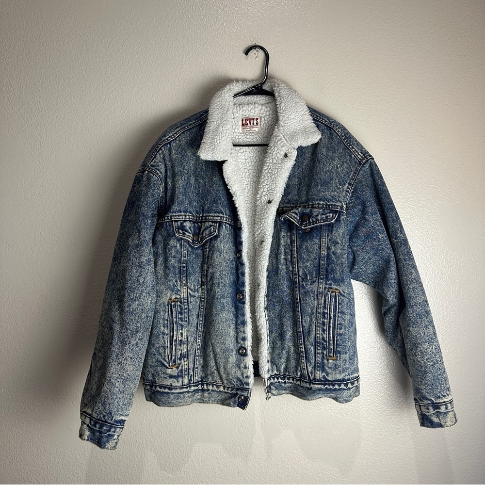 Levis Denim Sherpa Jacket Vintage Size Large